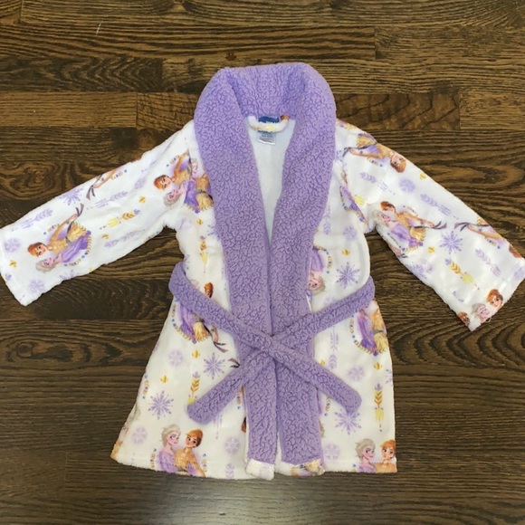 Disney Pajamas Euc Frozen 2 Elsa And Ana Toddler Girl Bathrobe 2t